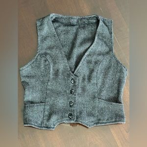 Tweed Cropped Suit Vest
